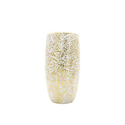 Small White and Gold Gilded Vase