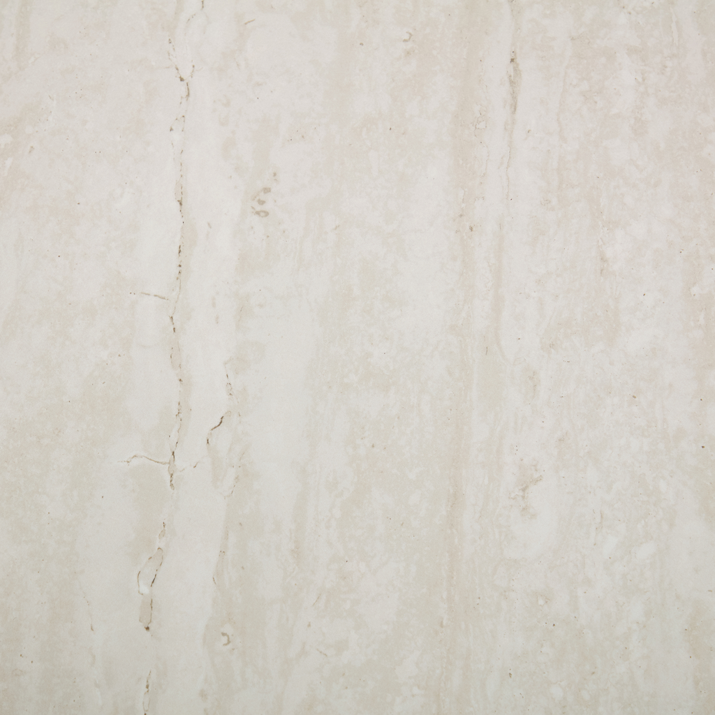 Maya Round Light Cream Ceramic Dining Table with Black Base