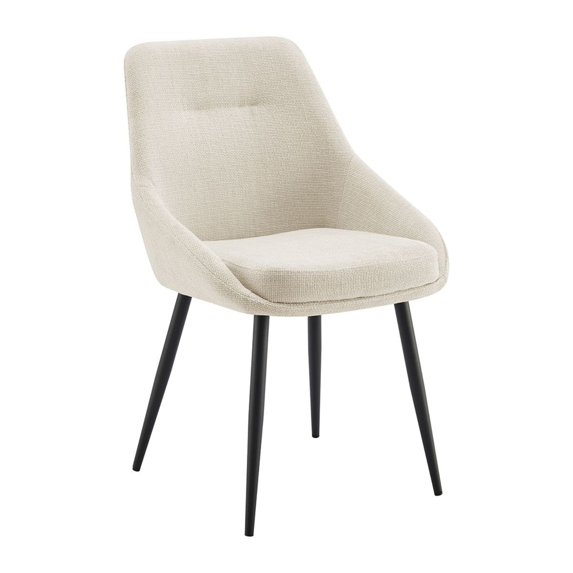 Sage Cream Linen Dining Chair with Black Legs