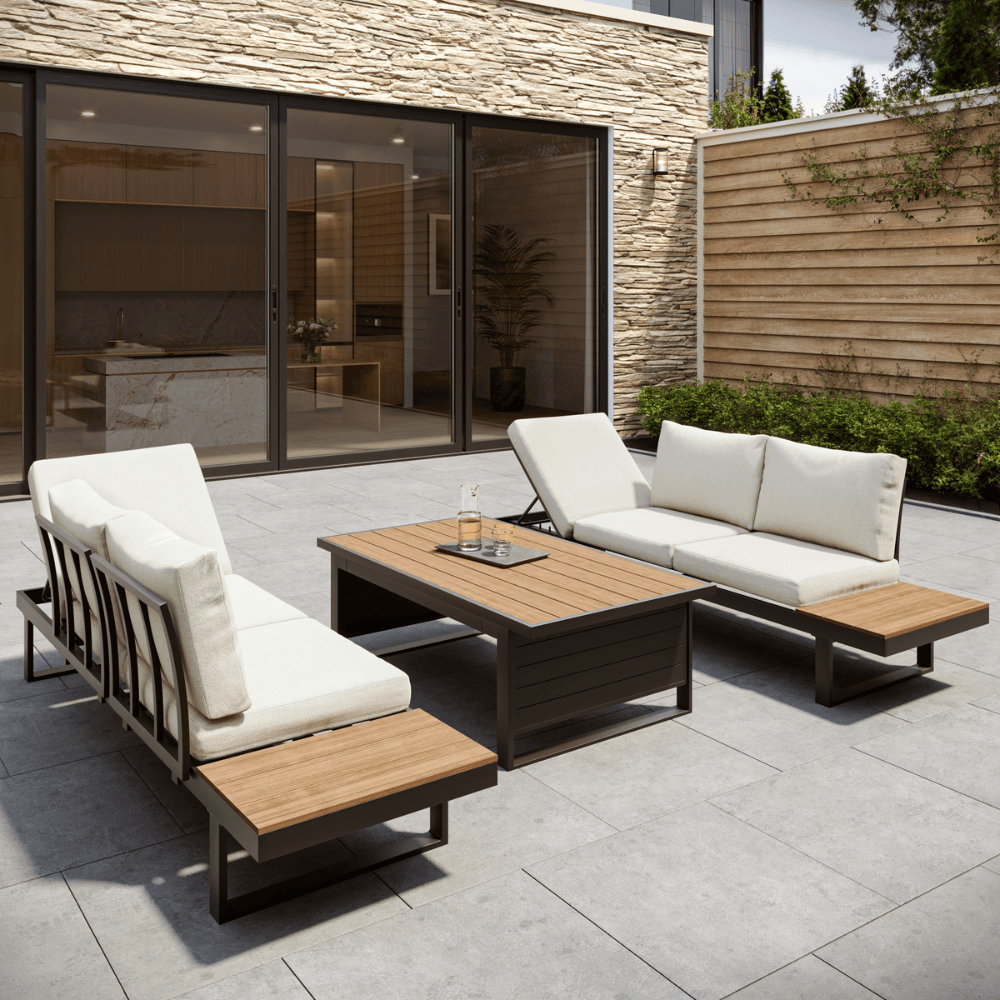 Geneva Cream Aluminium Frame Modular Sofa Dining Garden Set