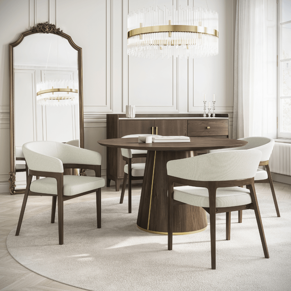 Torello Walnut Wood Dining Table