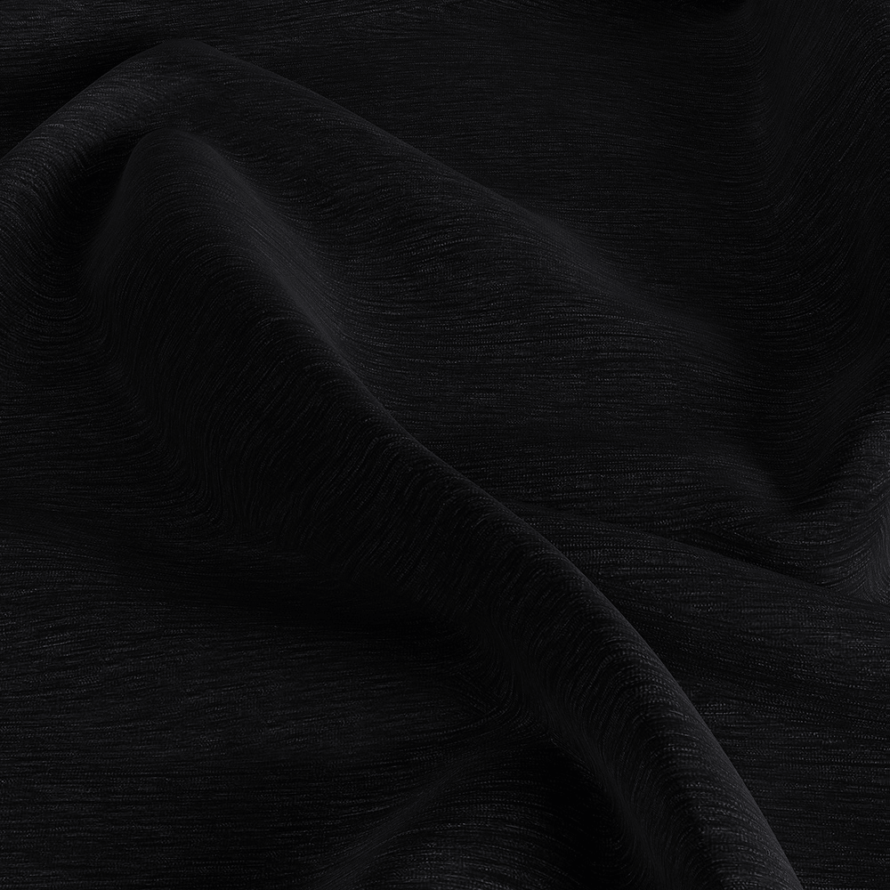 Camilla Curved Black Chenille Barstool