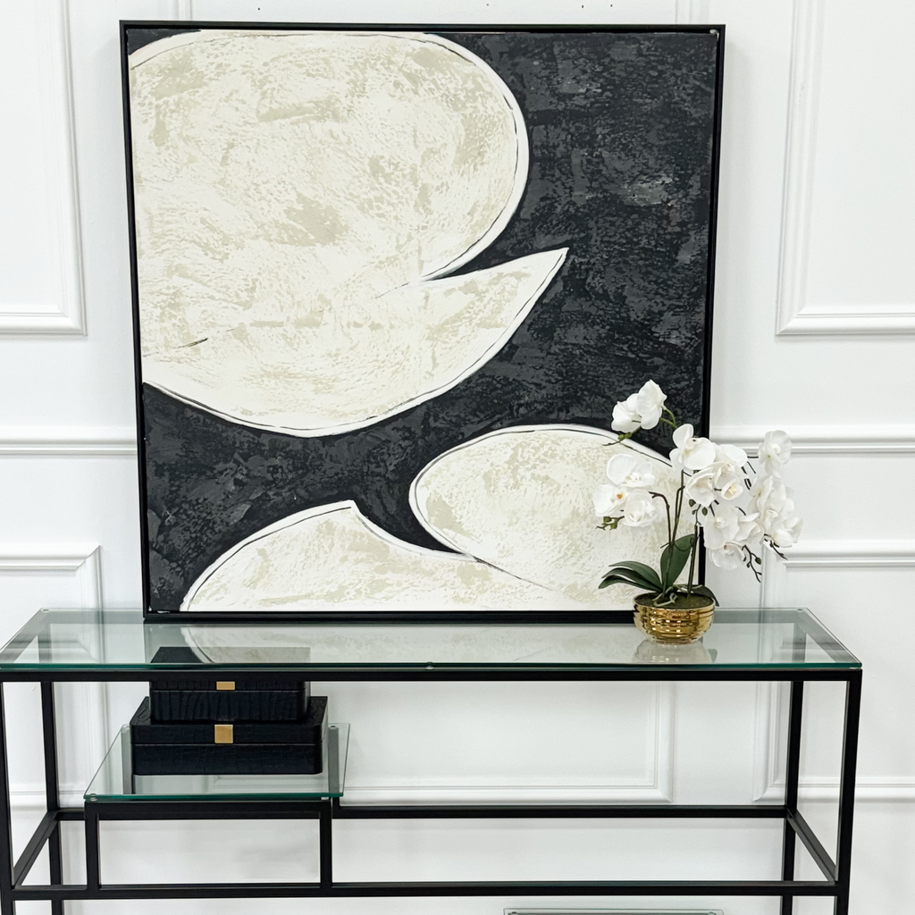 Black and Cream Black Framed Wall Art