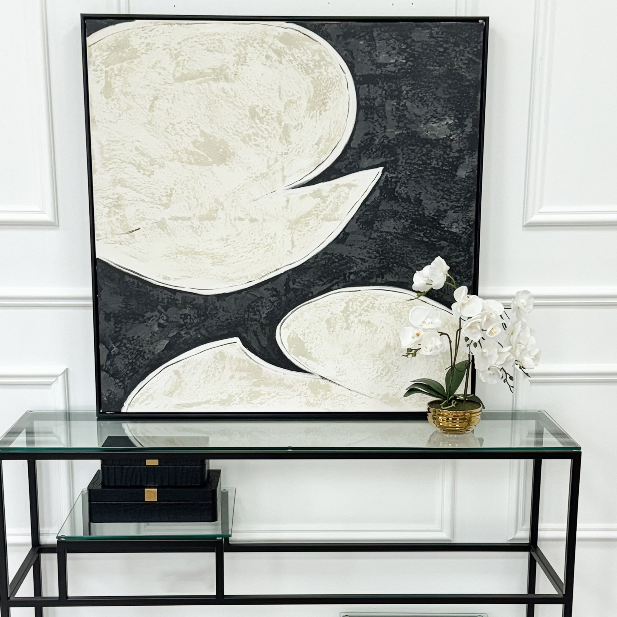 Black and Cream Black Framed Wall Art