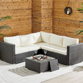 Sydney Dark Brown Rattan Garden Corner Sofa Set with Ice Bucket