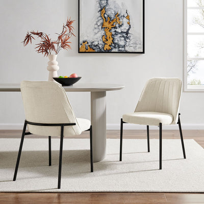 Adele Cream Linen Dining Chair