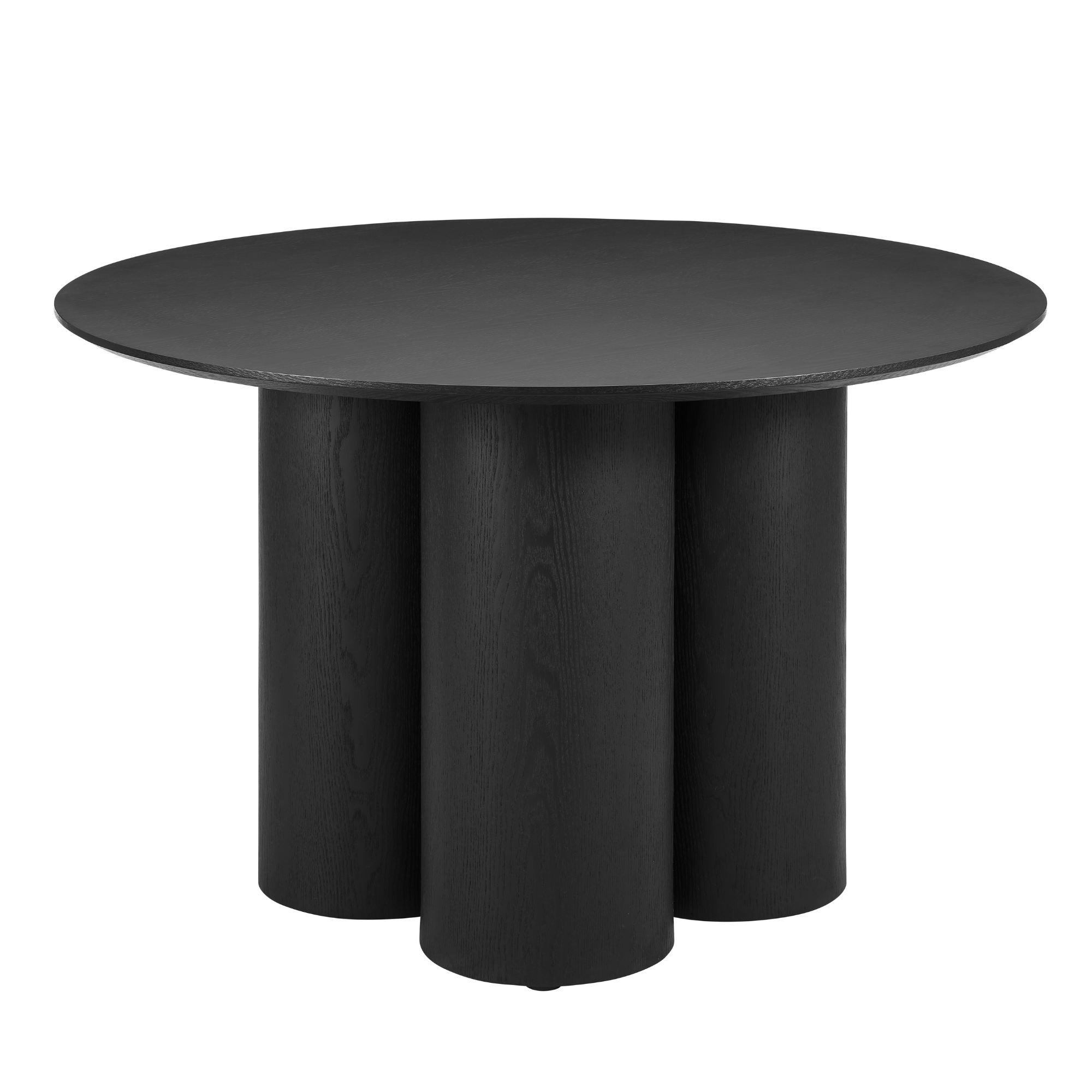Marco Black Round Wooden Dining Table with Black Wood Base