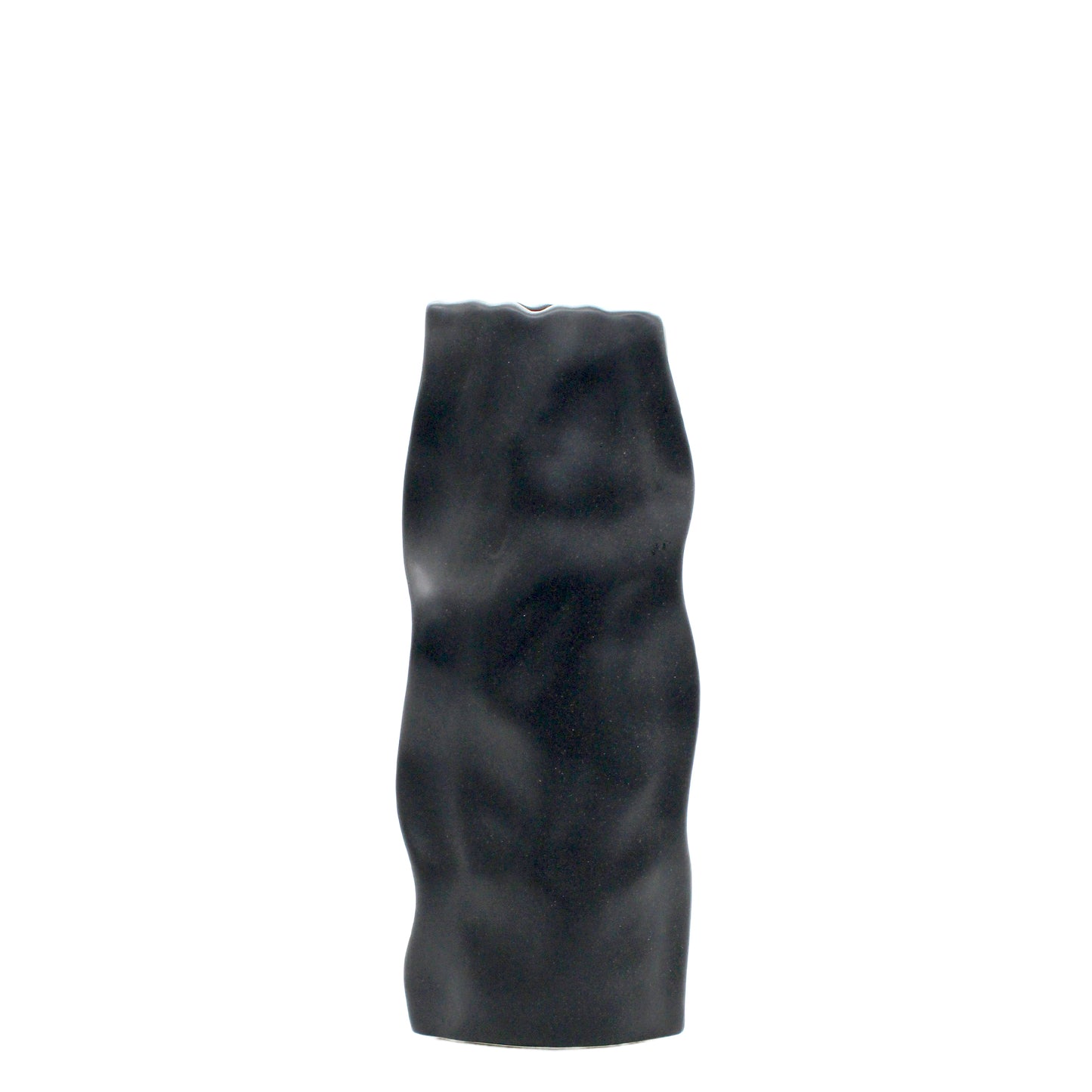 Black Ceramic Ripple Effect Vase