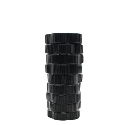 Black Ceramic Curved Multi Layered Vase