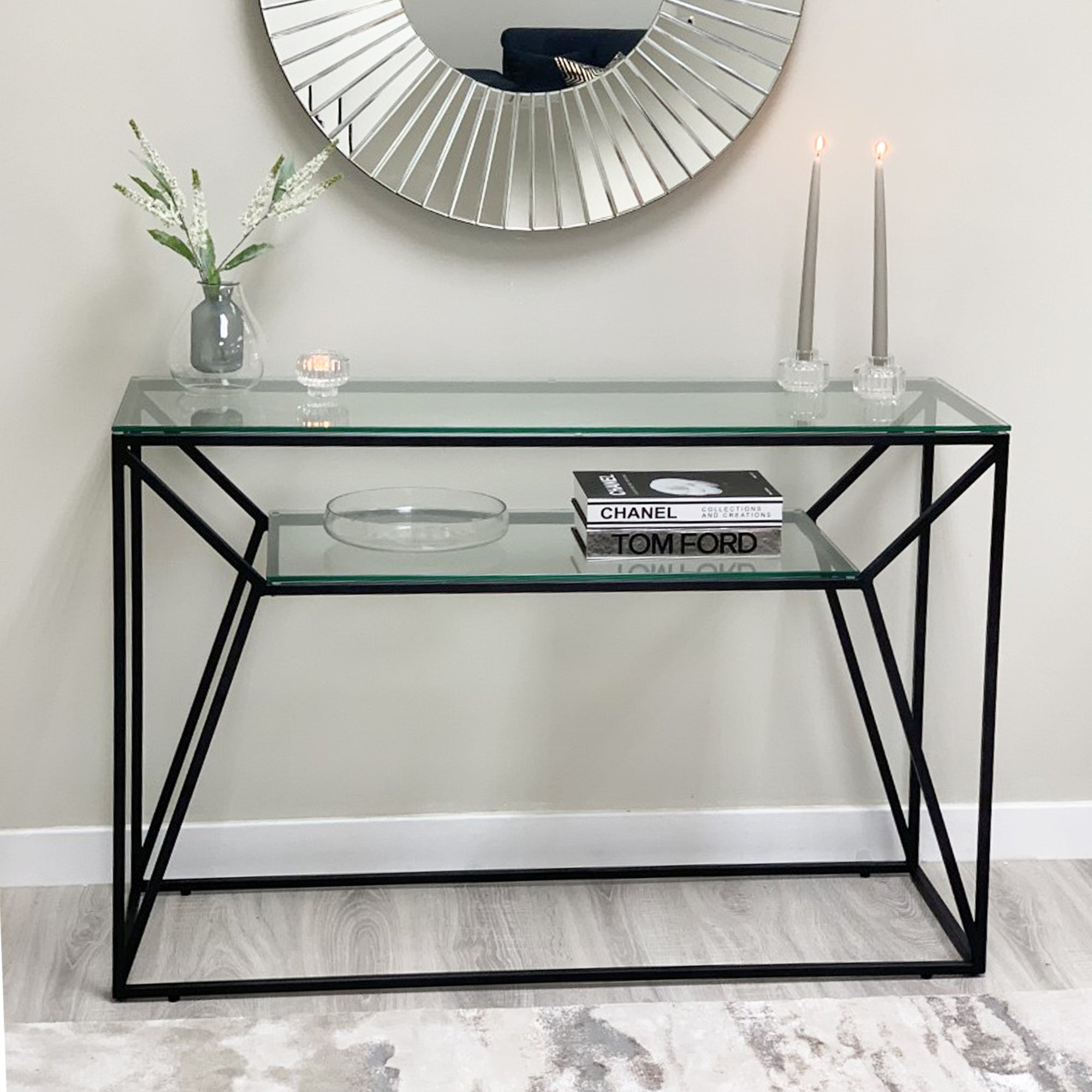 Ava Matte Black Console Table