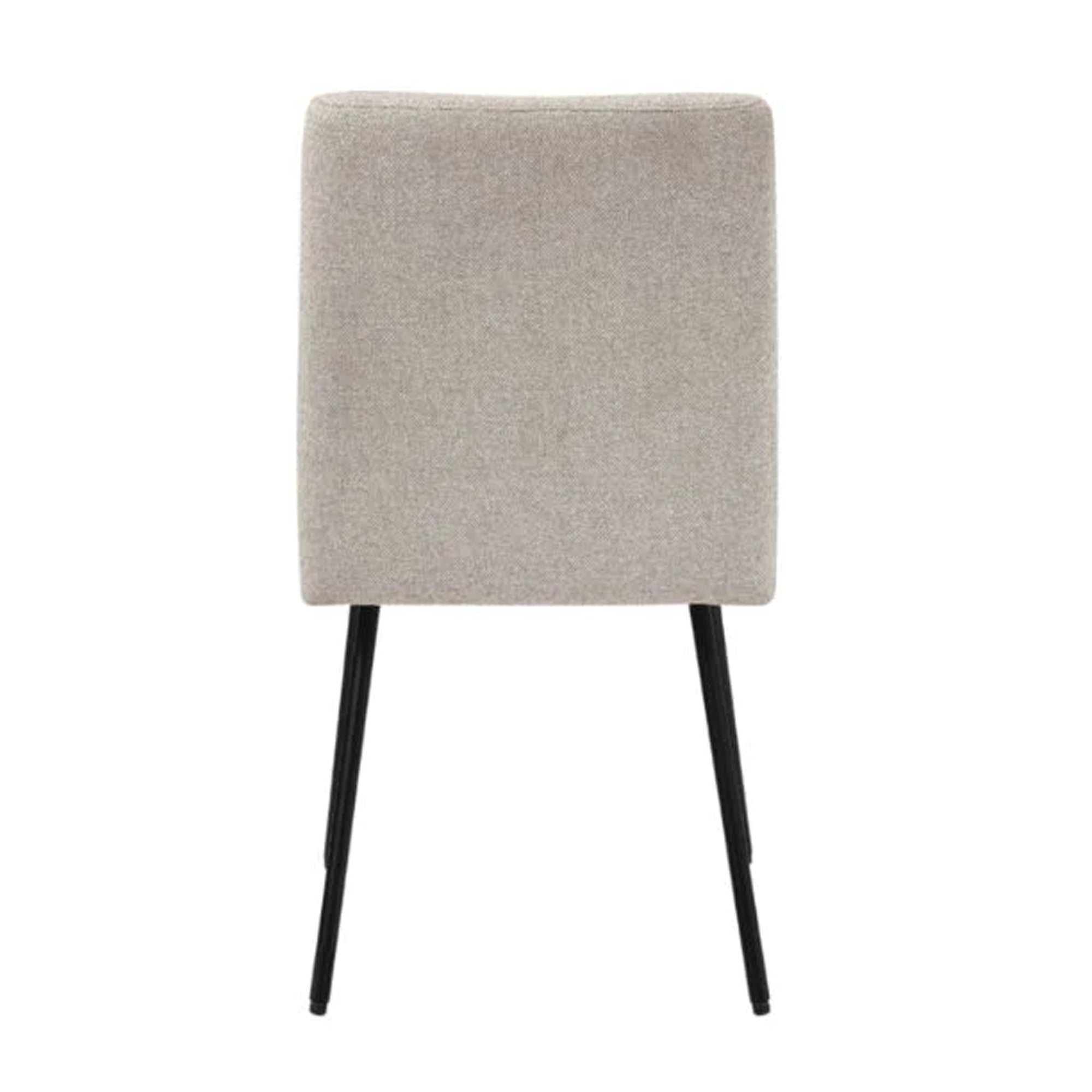 Beige Woven Dining Chair With Black Legs