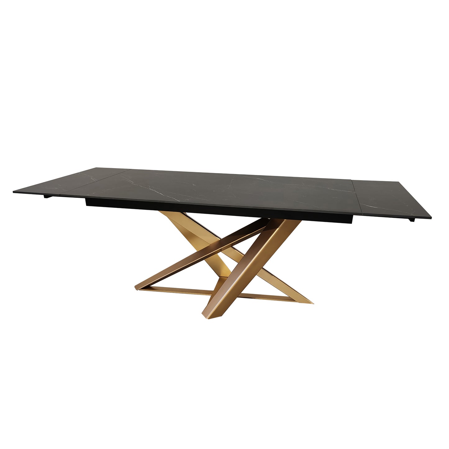 Black Marble Extending Dining Table With Ceramic Top