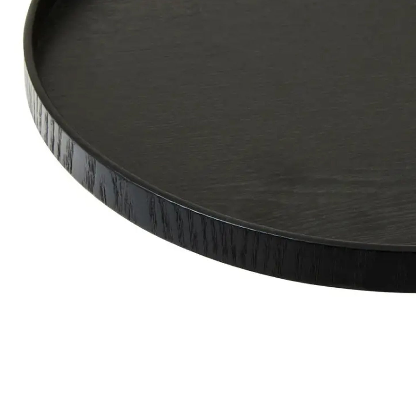 Large Black Wooden Circular Tray