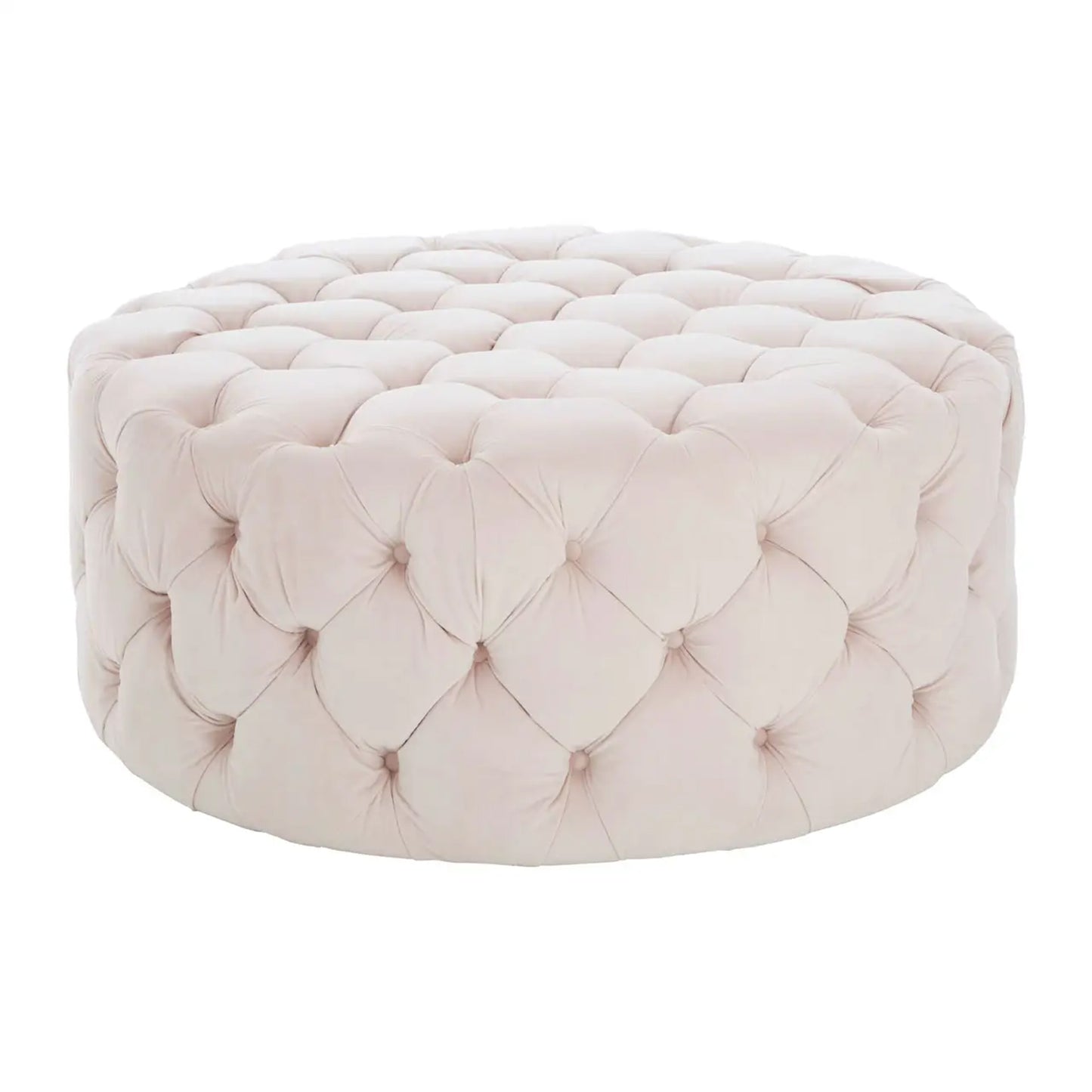 Large Round Footstool in Neutral Blossom