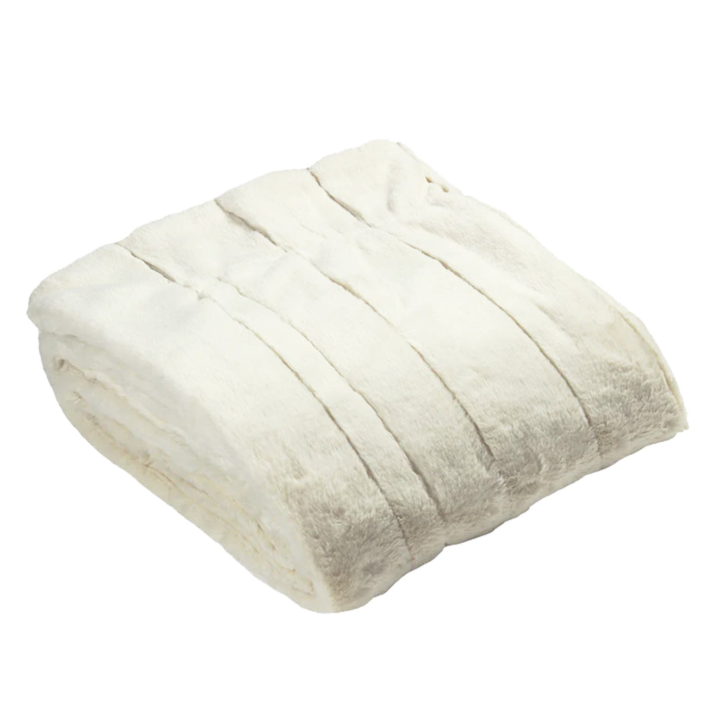 Cream Faux Fur Blanket