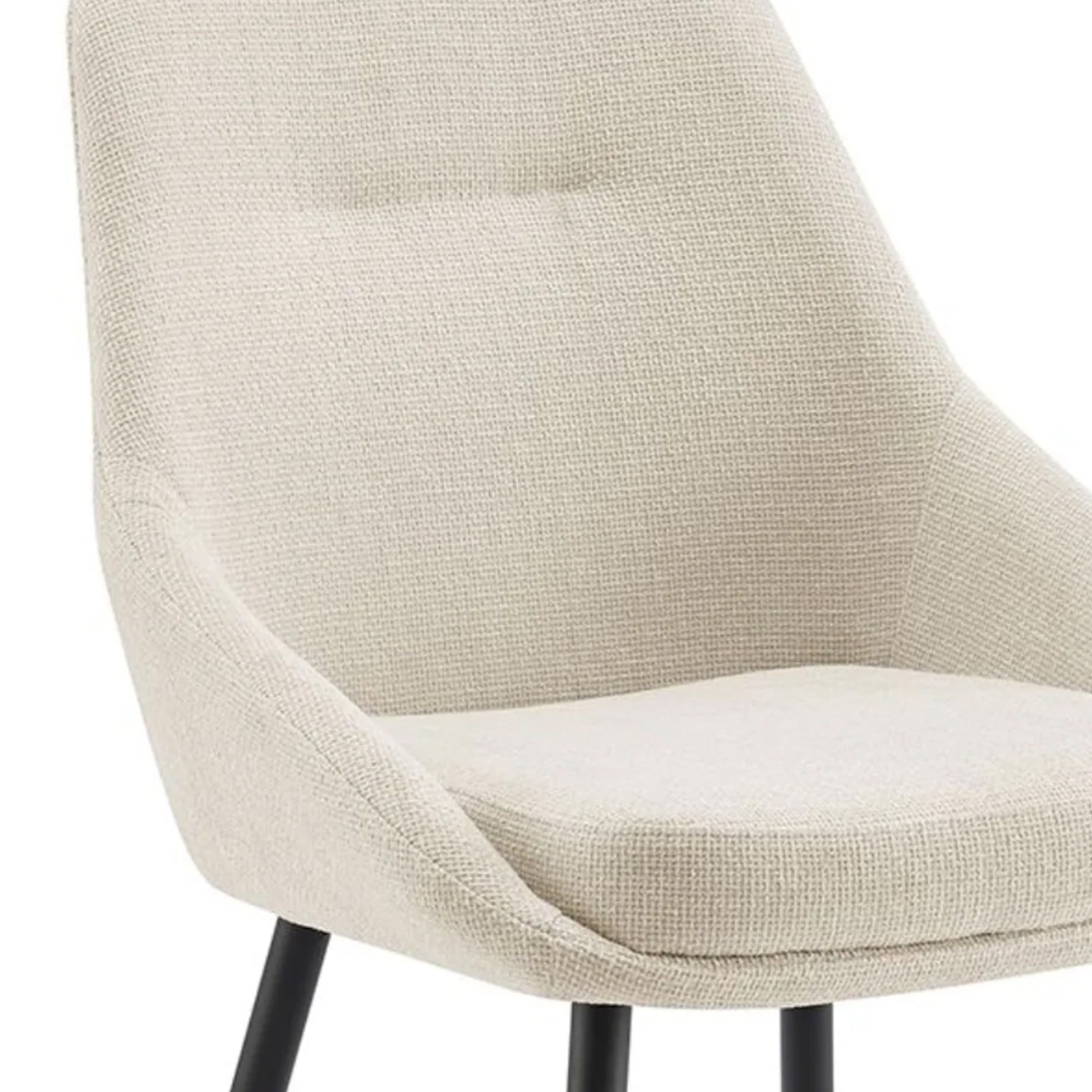 Sage Cream Linen Dining Chair with Black Legs