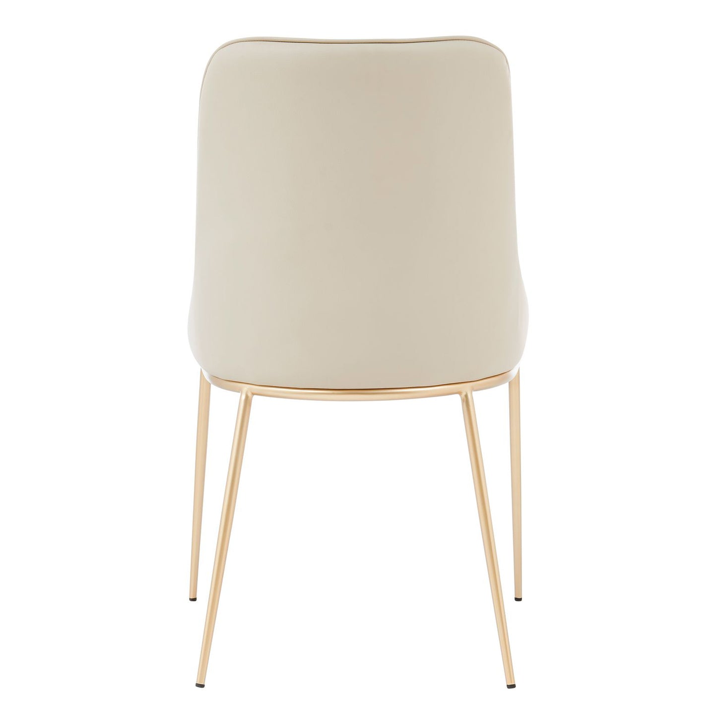 Beige Faux Leather And Gold Dining Chair