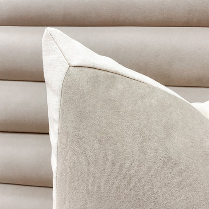 Linen Cushion With Taupe Velvet