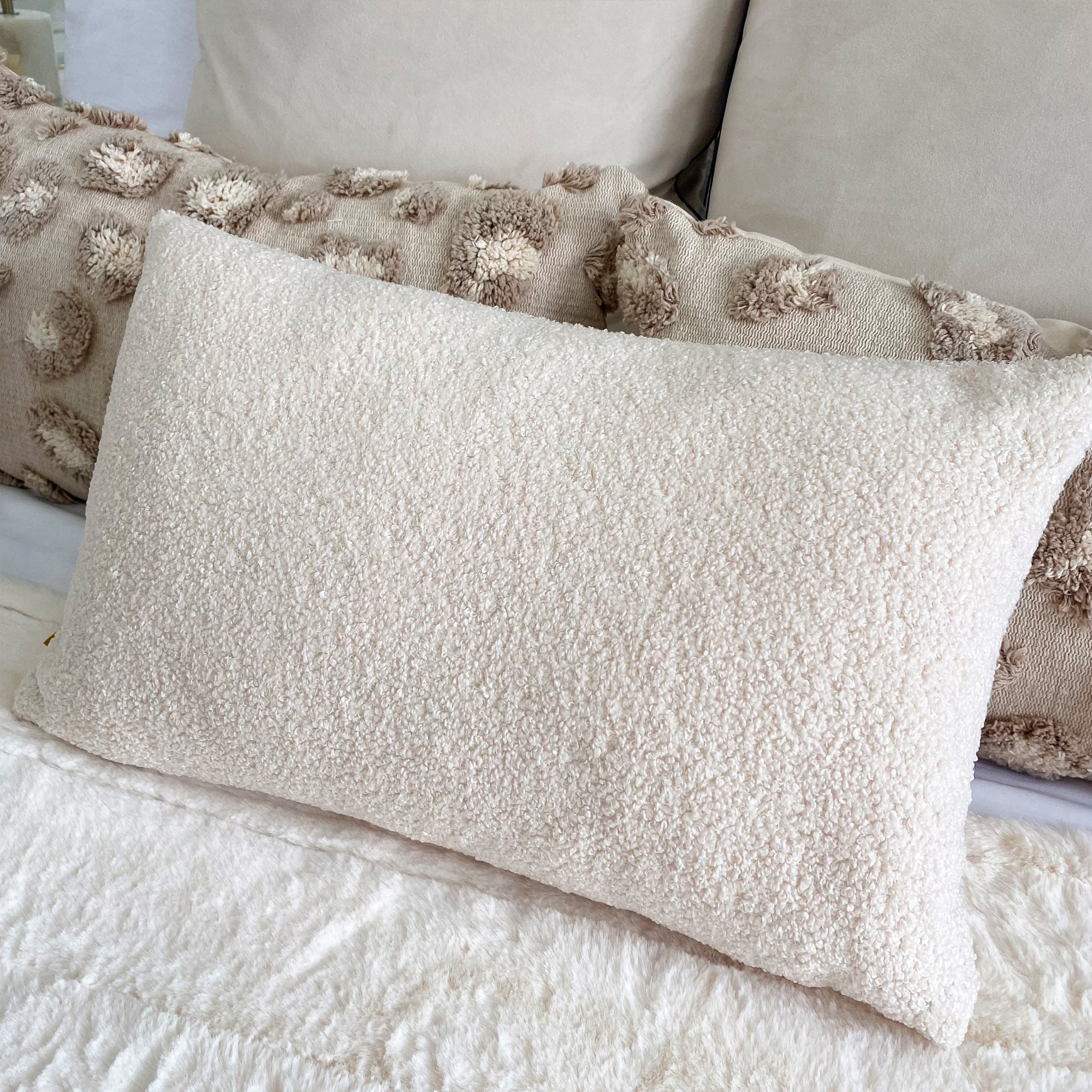 Cream Sherpa Cushion