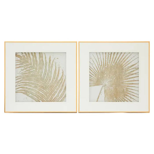 Set Of 2 Modern Leaf Framed Prints