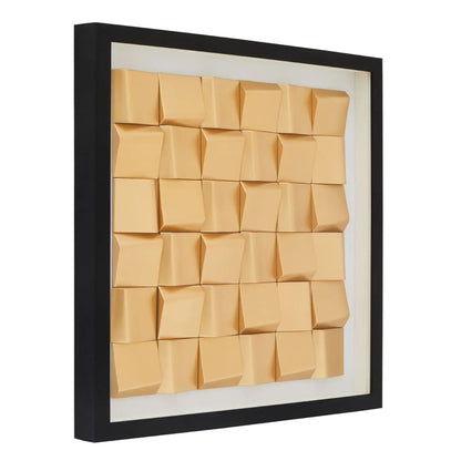 Gold Cube Wall Art In Box Frame