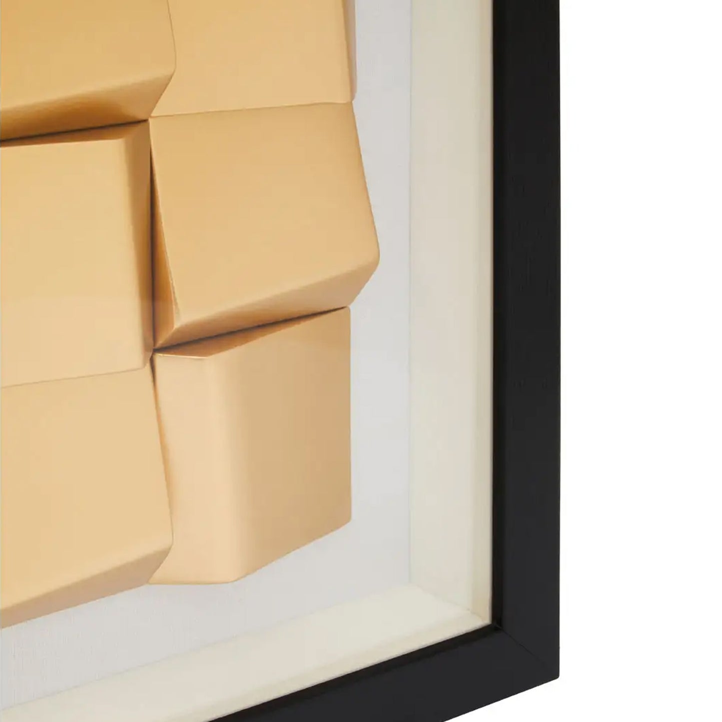 Gold Cube Wall Art In Box Frame