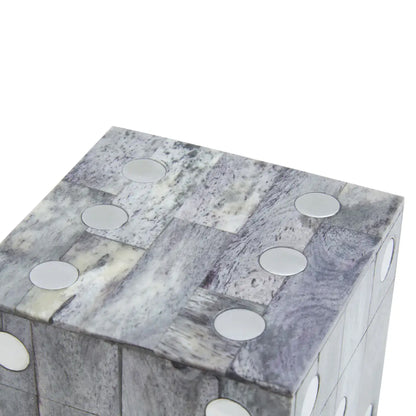 Grey Faux Marble Dice Box