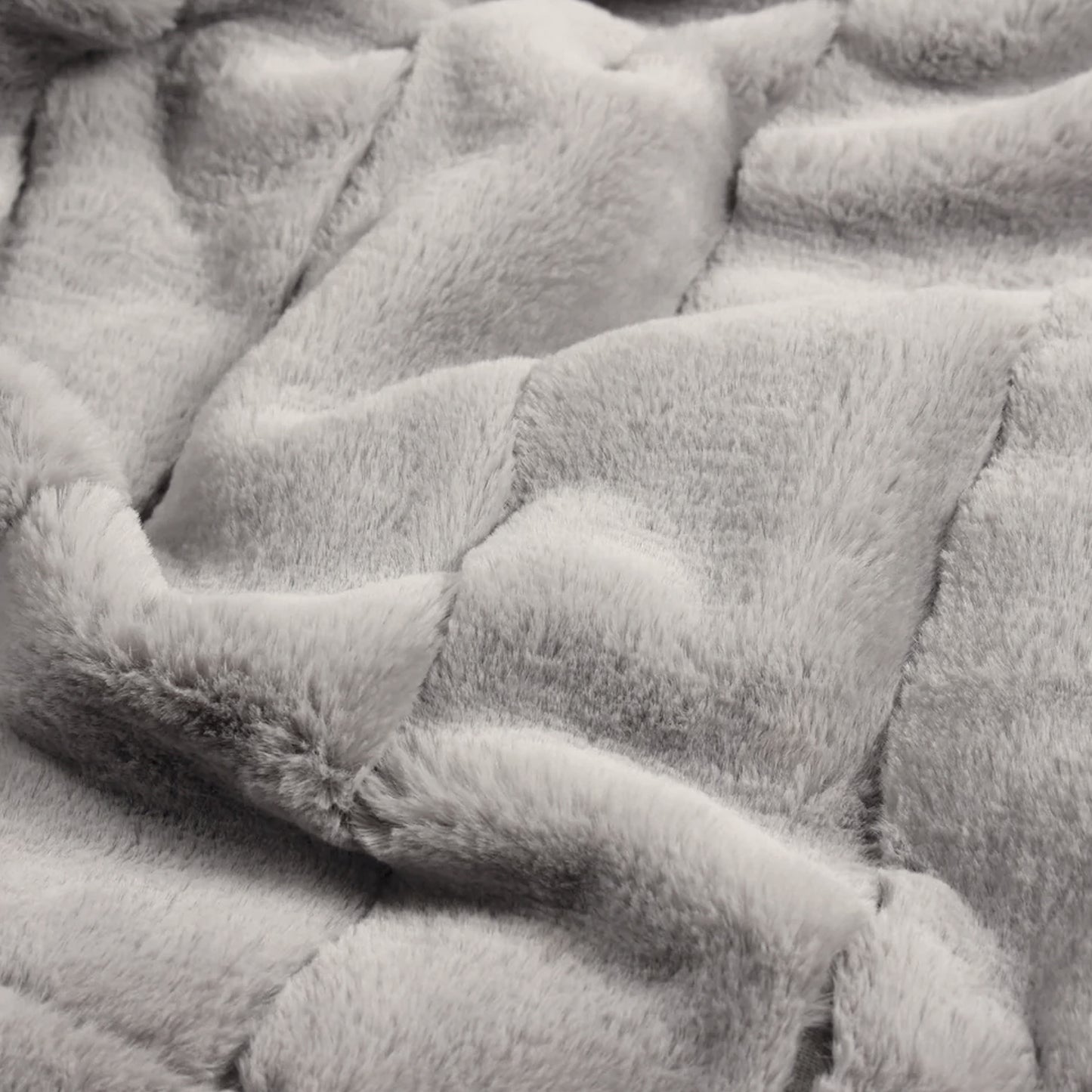 Light Grey Faux Fur Blanket