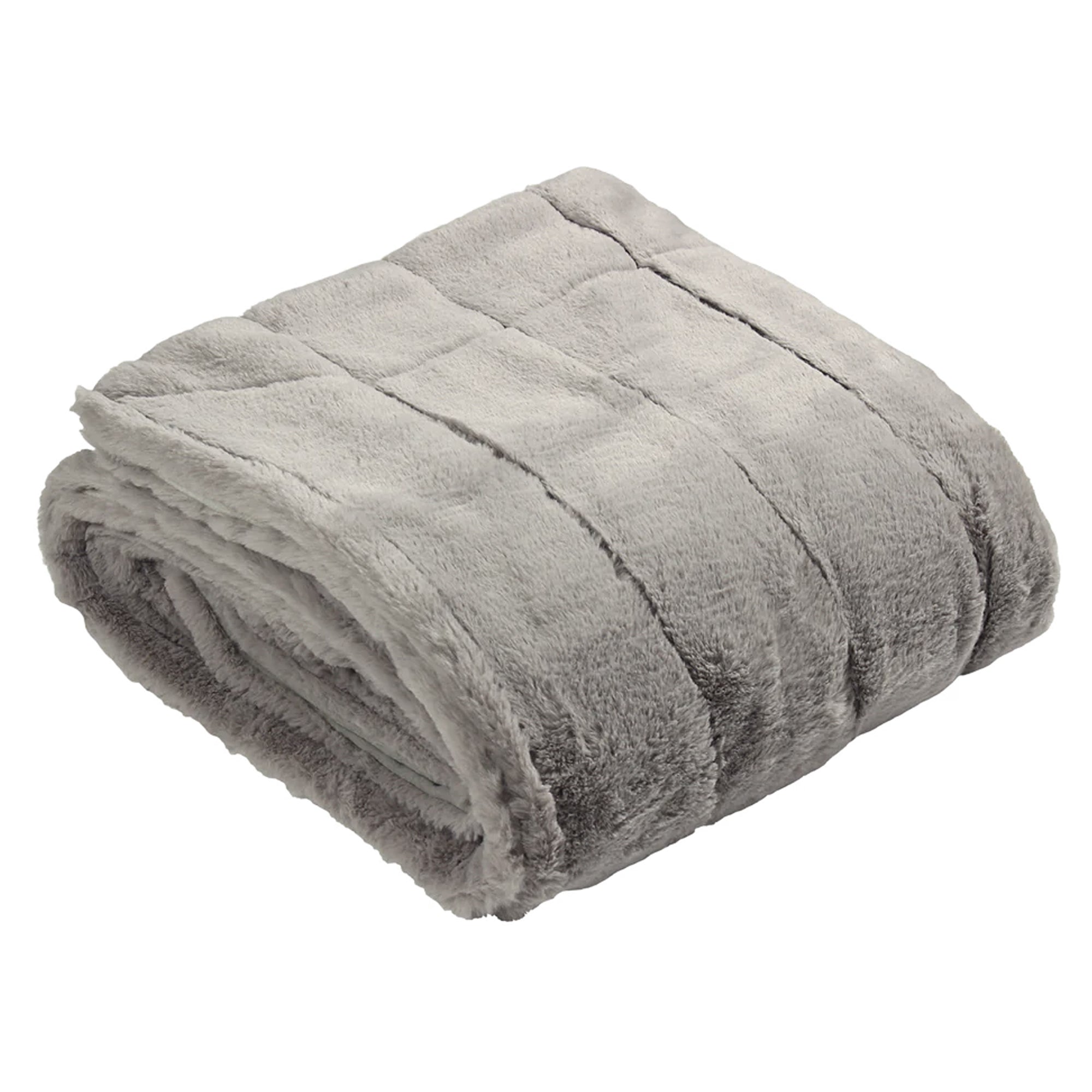 Light Grey Faux Fur Blanket
