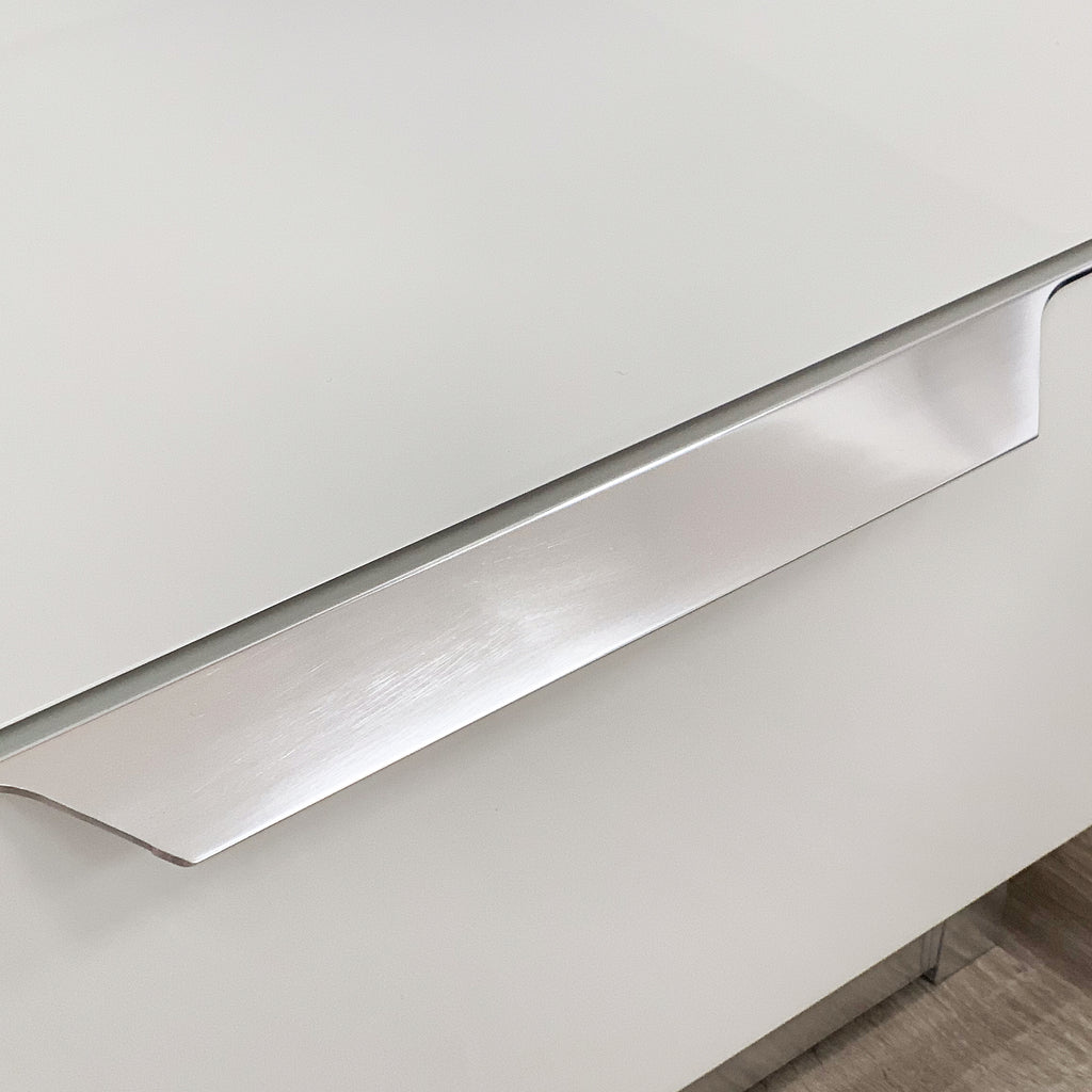 Pisa White and Silver Bedside Table