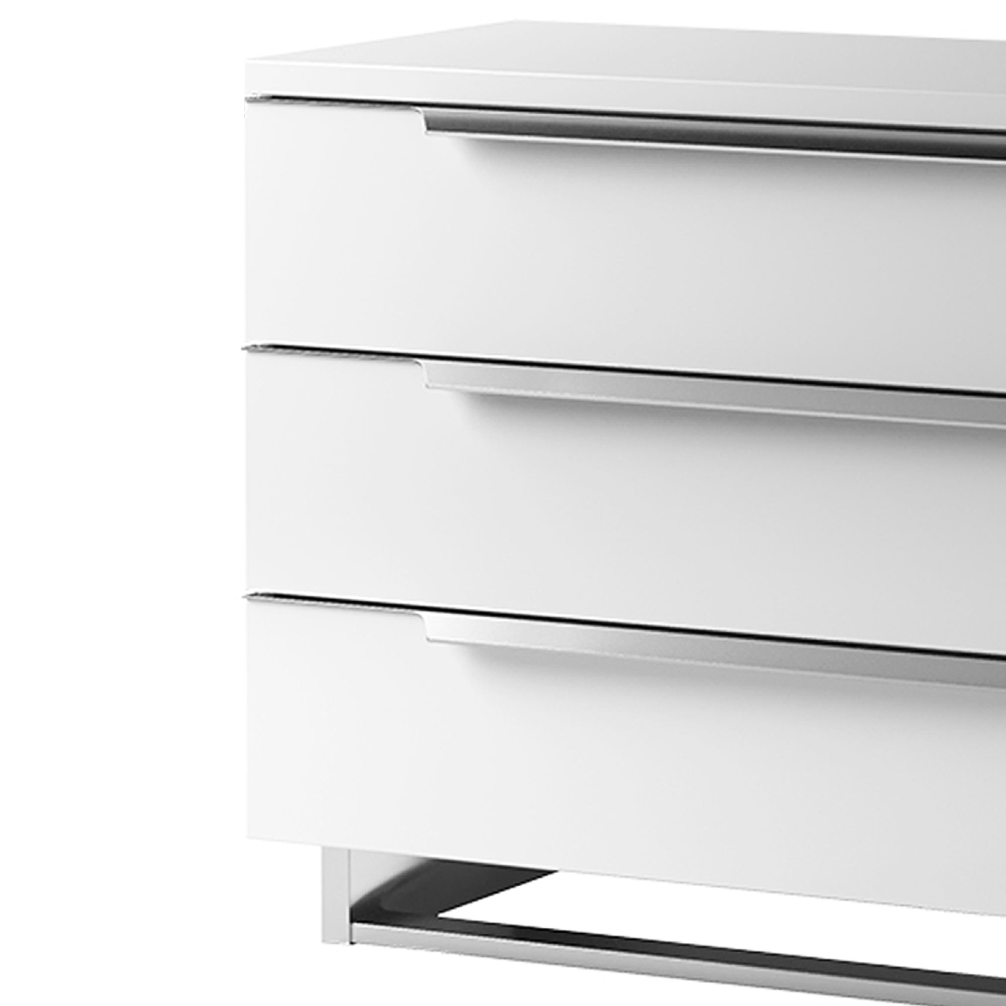 Pisa White and Silver 3 Drawer Dresser