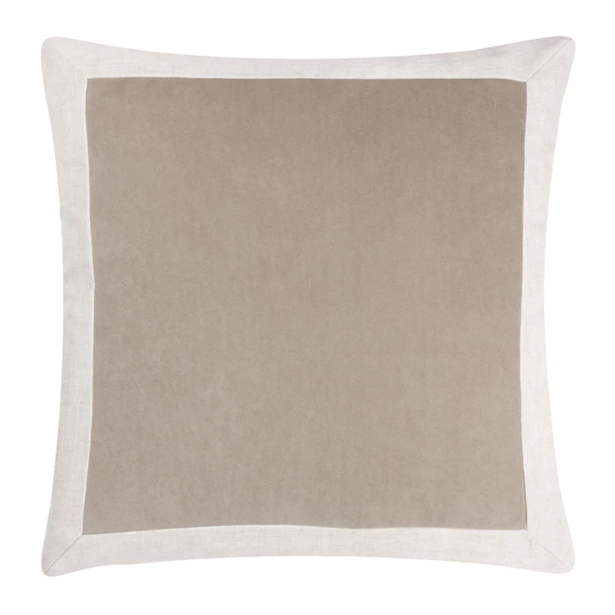 Linen Cushion With Taupe Velvet