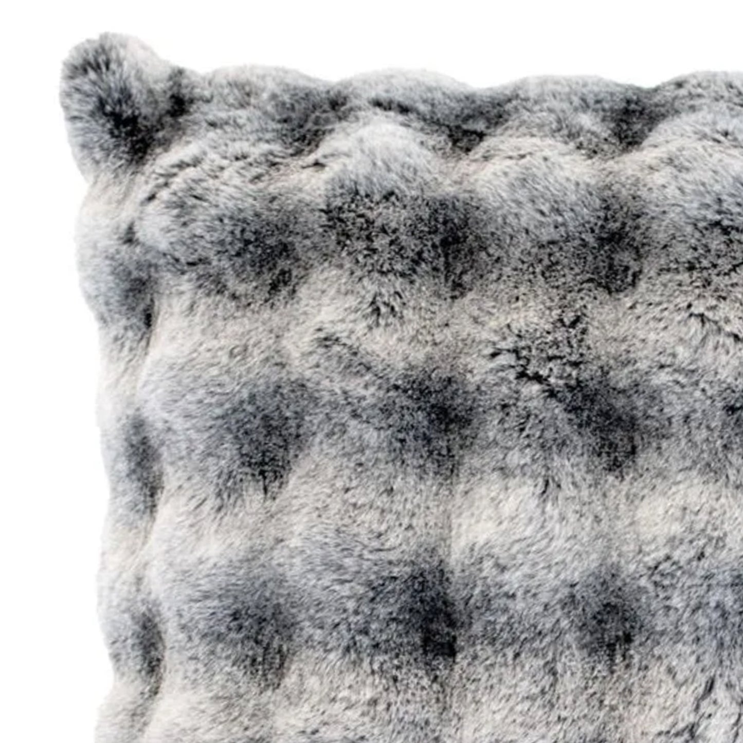 Malini Grey Faux Fur Raffles Cushion