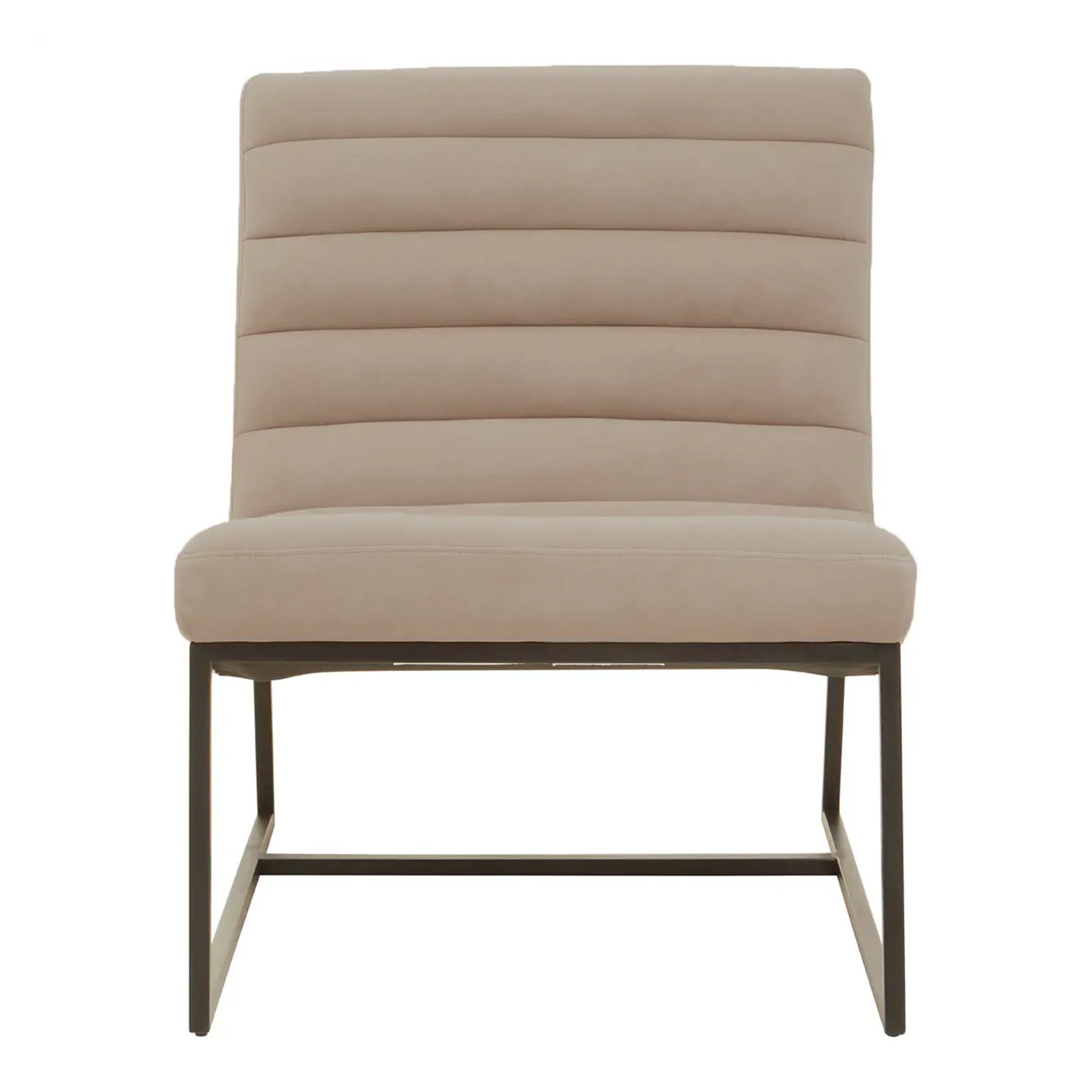 Soho Taupe Velvet Accent Chair with Black Frame