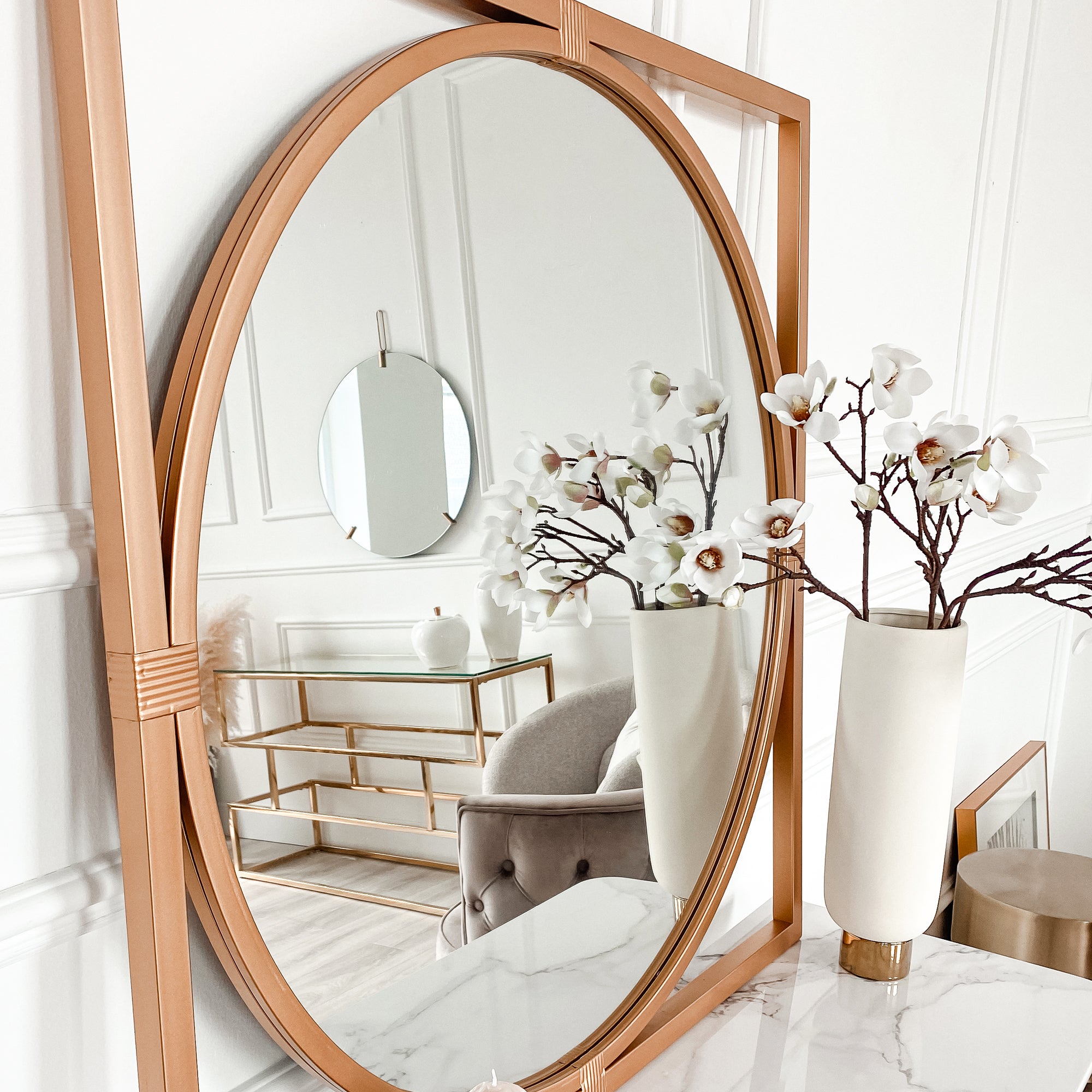 Orbit Bronze Framed Circle Mirror