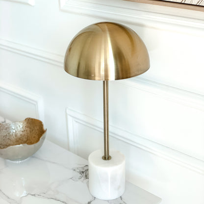 Marble Based Brass Mushroom Lamp