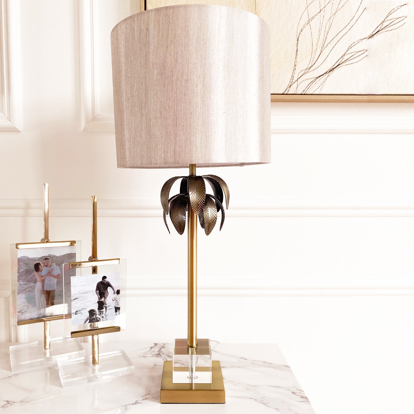 Brass Palm Table Lamp