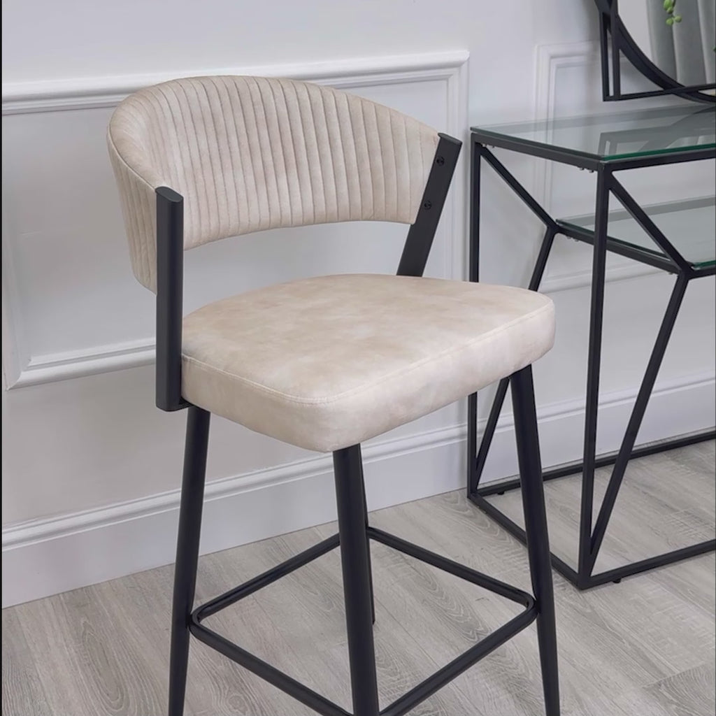 cream metal bar stools