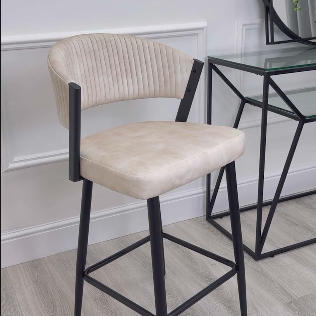 cream metal bar stools