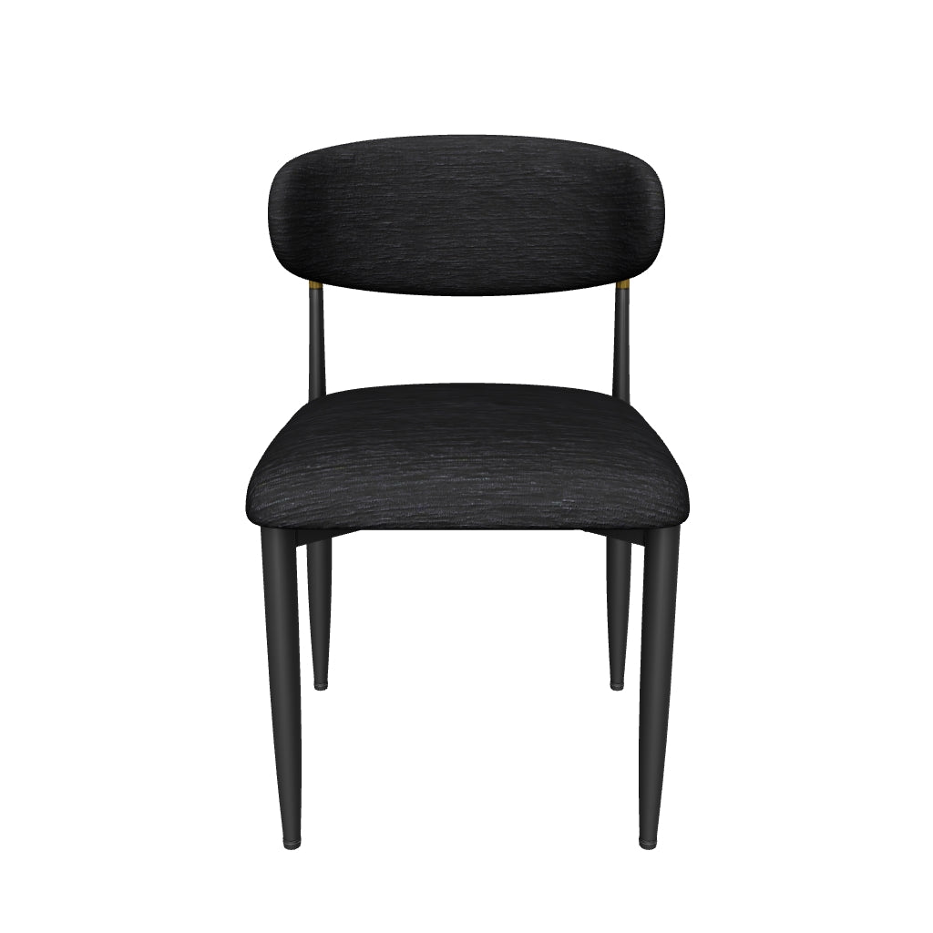 Azure Black Chenille With Gold Dining Chair