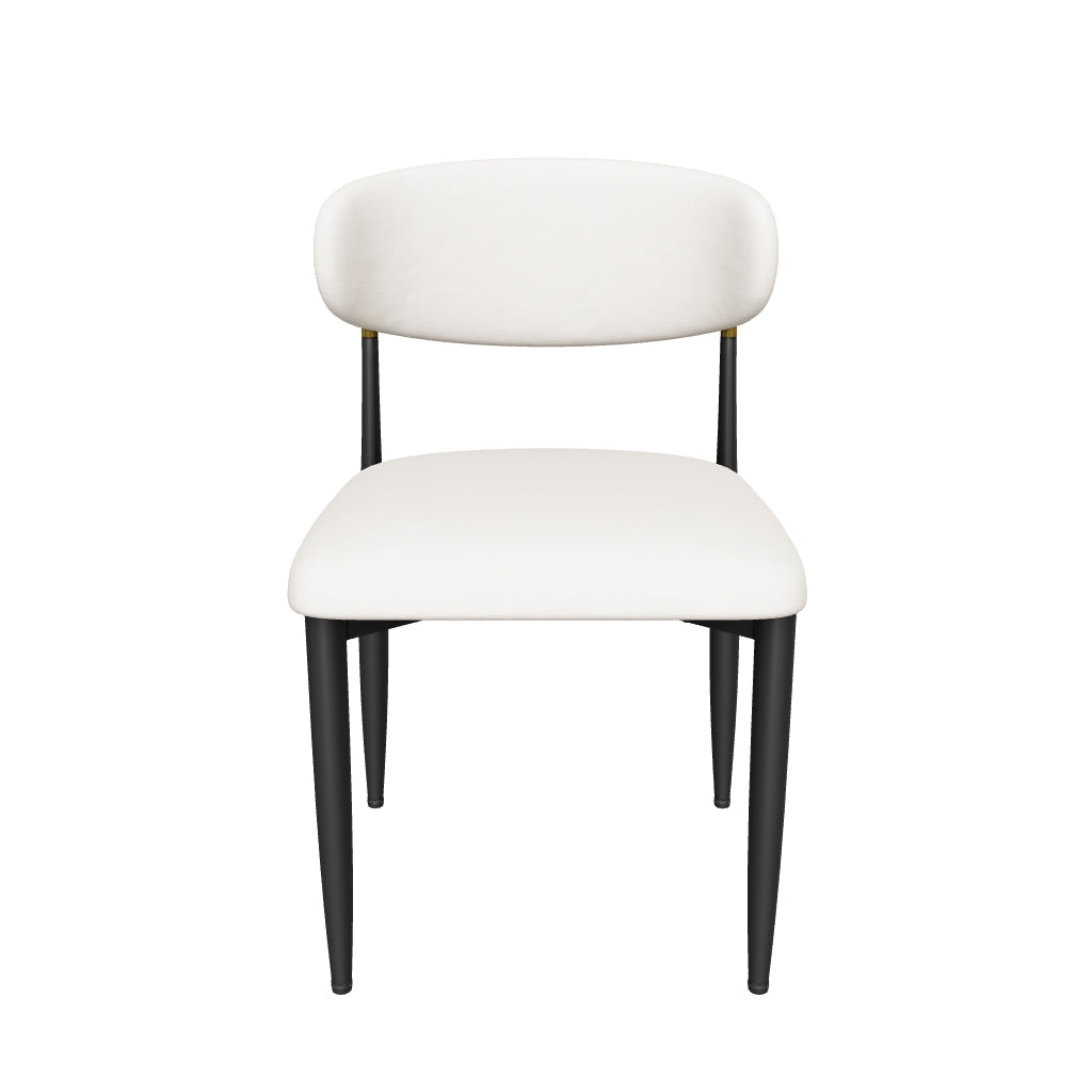 Azure Cream Chenille With Gold Dining Chair