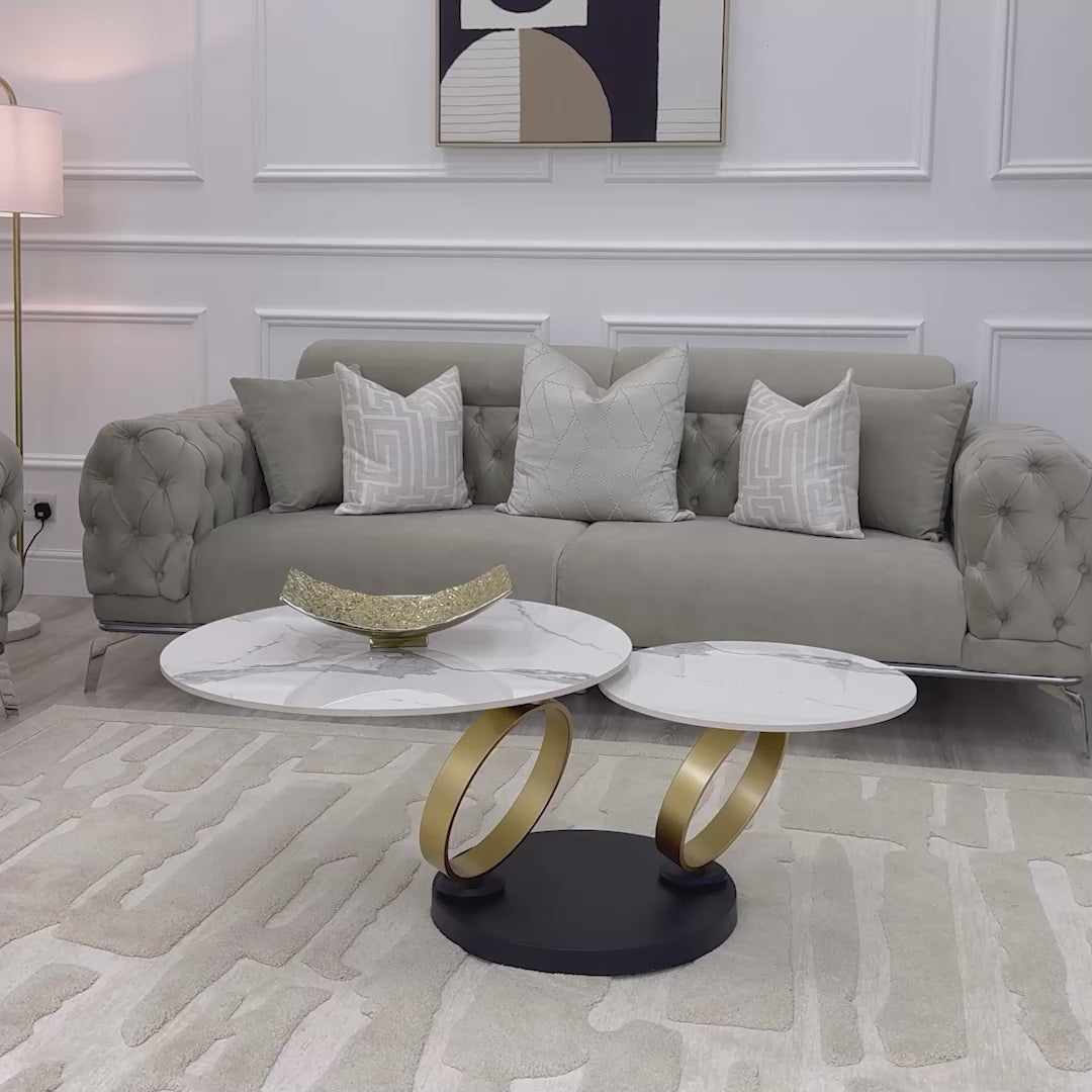 Yasmin Light Grey Velvet 3 Seater Sofa With Silver Legs