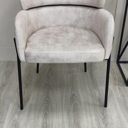 Cream Dining Chair With Black Frame