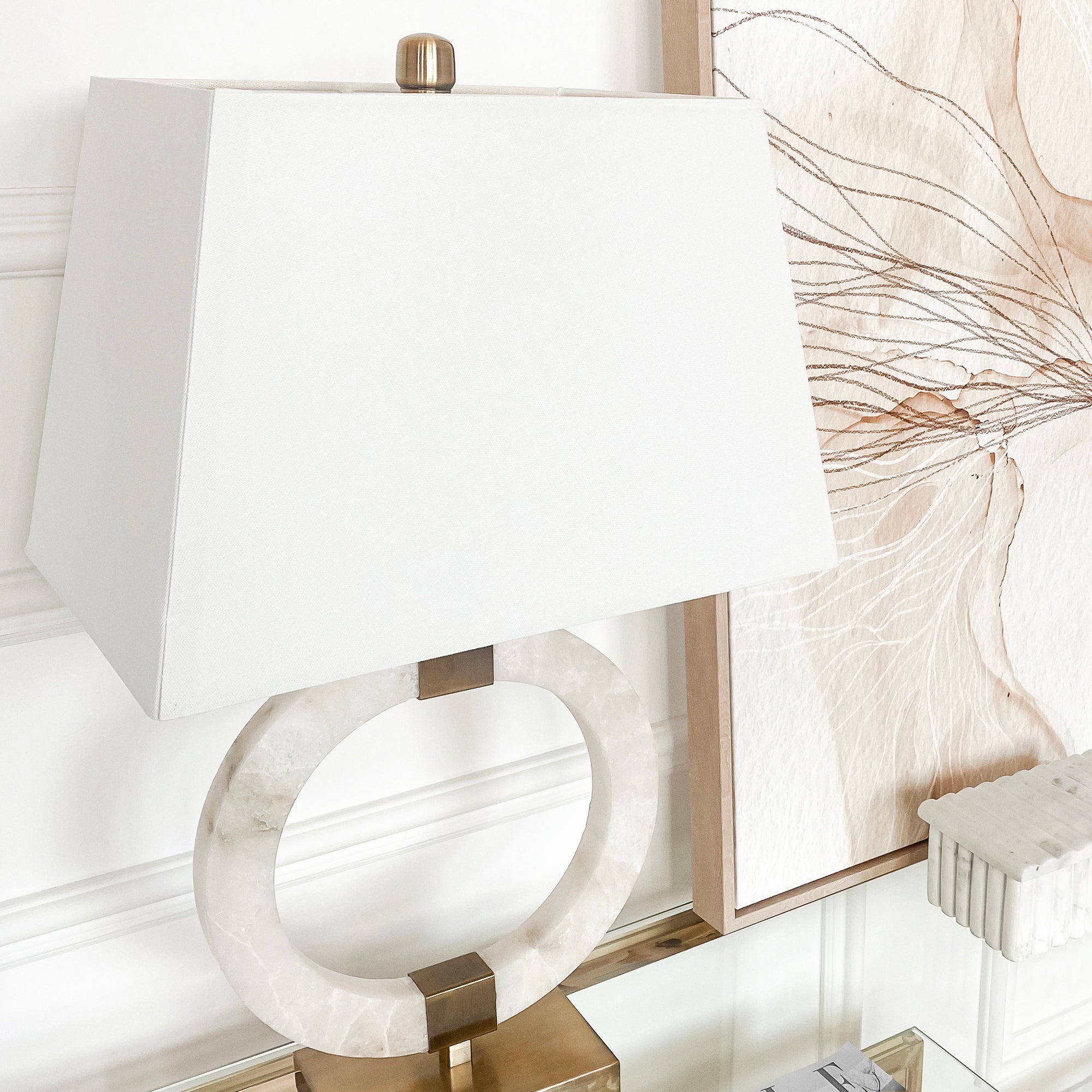 Marble Table Lamp With Gold