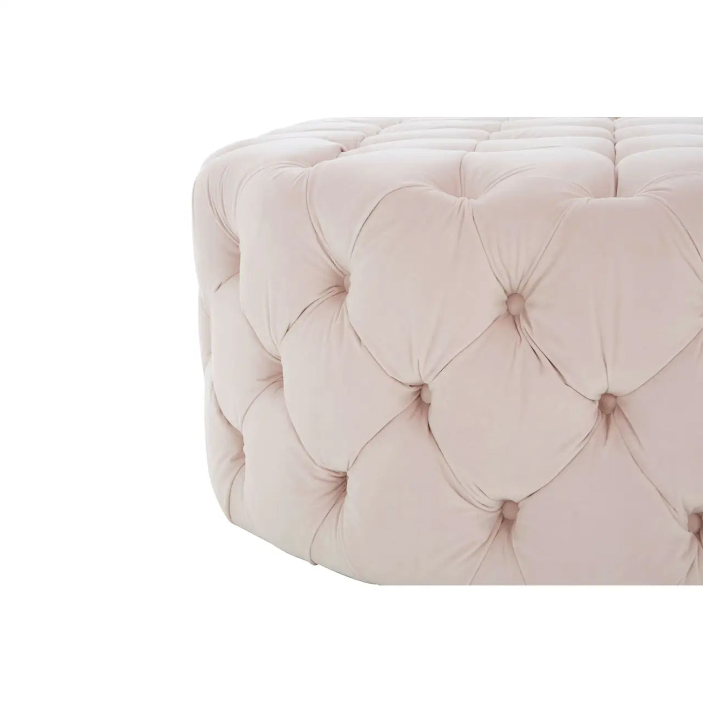 Large Round Footstool in Neutral Blossom
