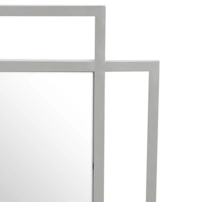 Geometric Rectangle Mirror With Silver Frame