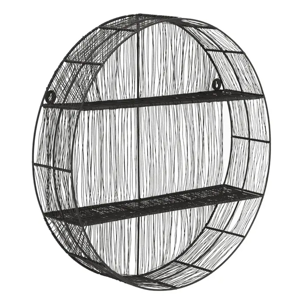 Solace Round Black Wall Shelf