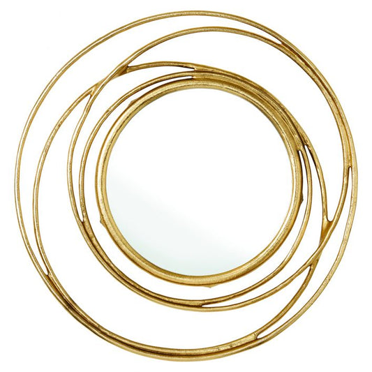 The Rosa Satin Gold Circle Mirror