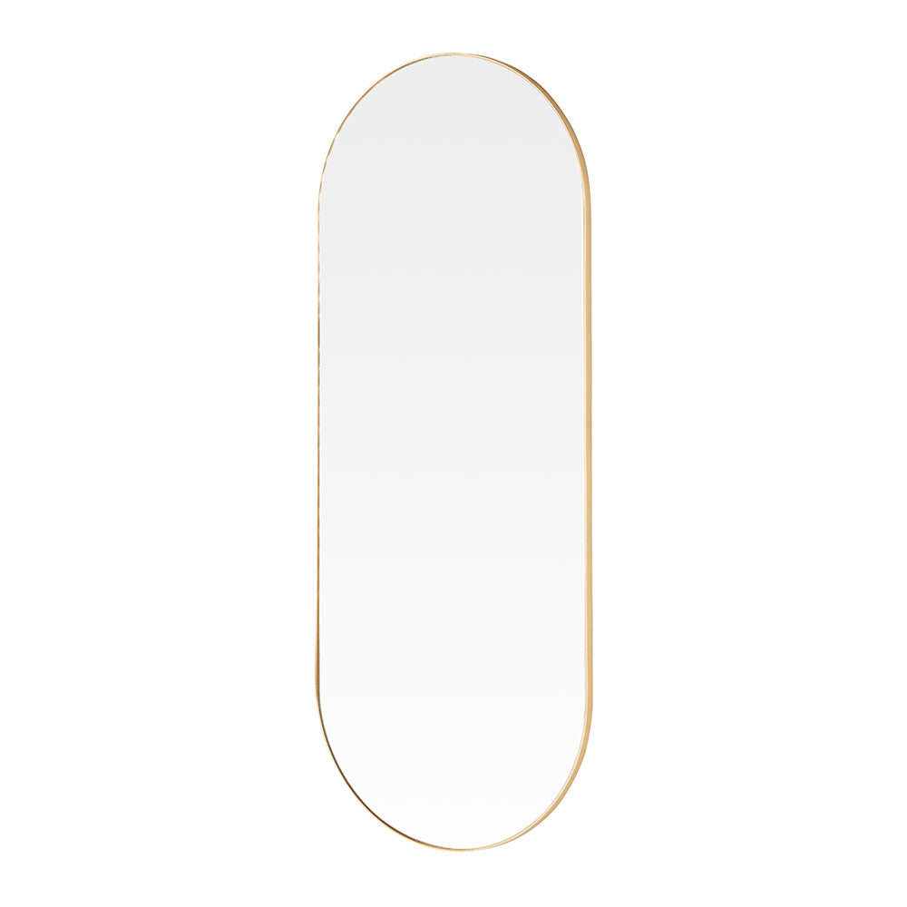 Curved oblong shaped mirror- Gold