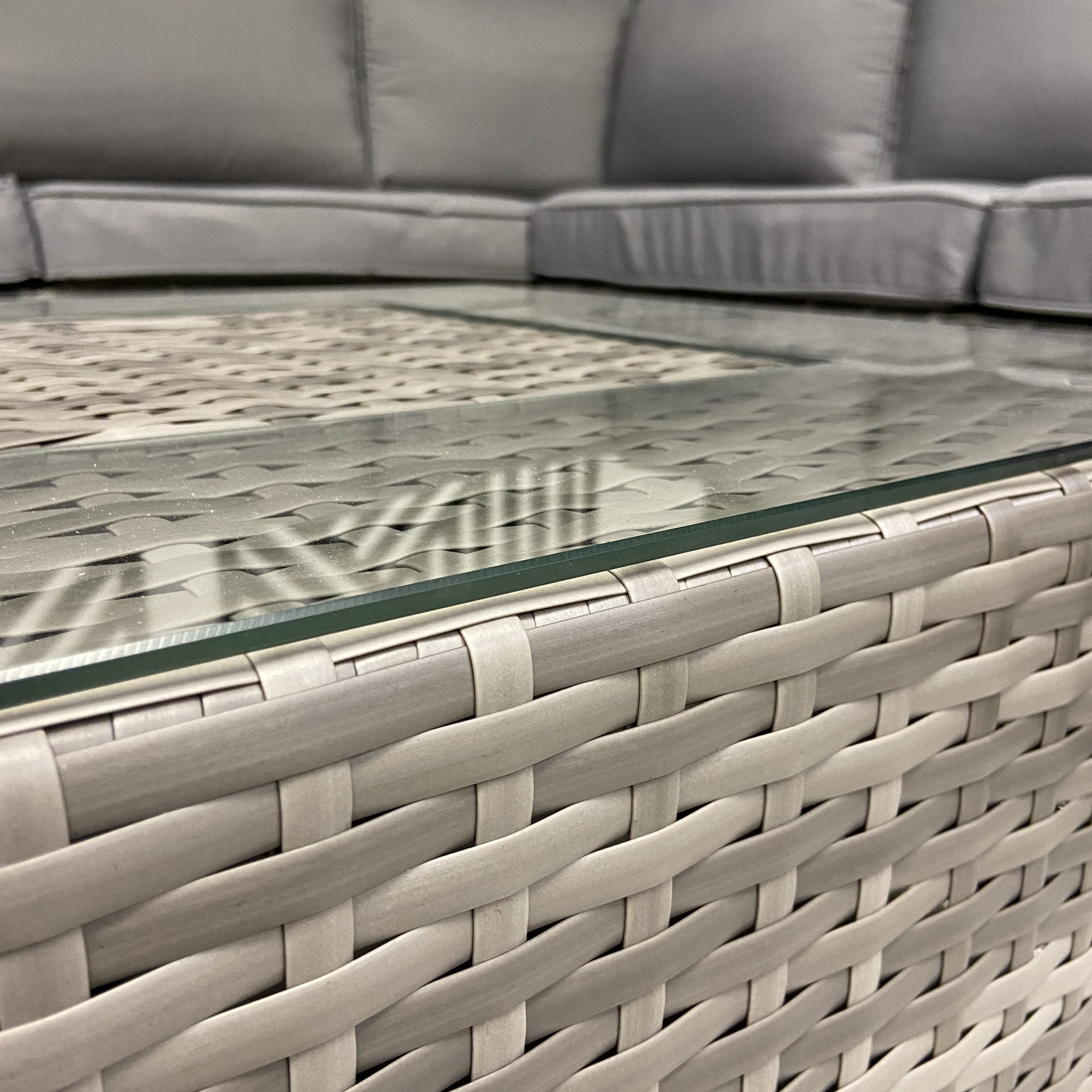 Sydney Grey Corner Rattan Sofa Set with Ice Bucket